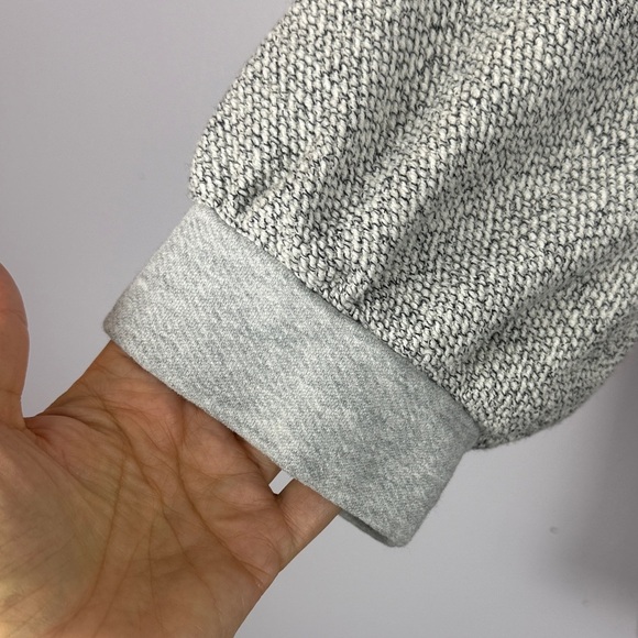 J. Jill Light Gray Cotton Blend Textured Sleeves Oversized Medium Sweatshirt - Picture 5 of 8